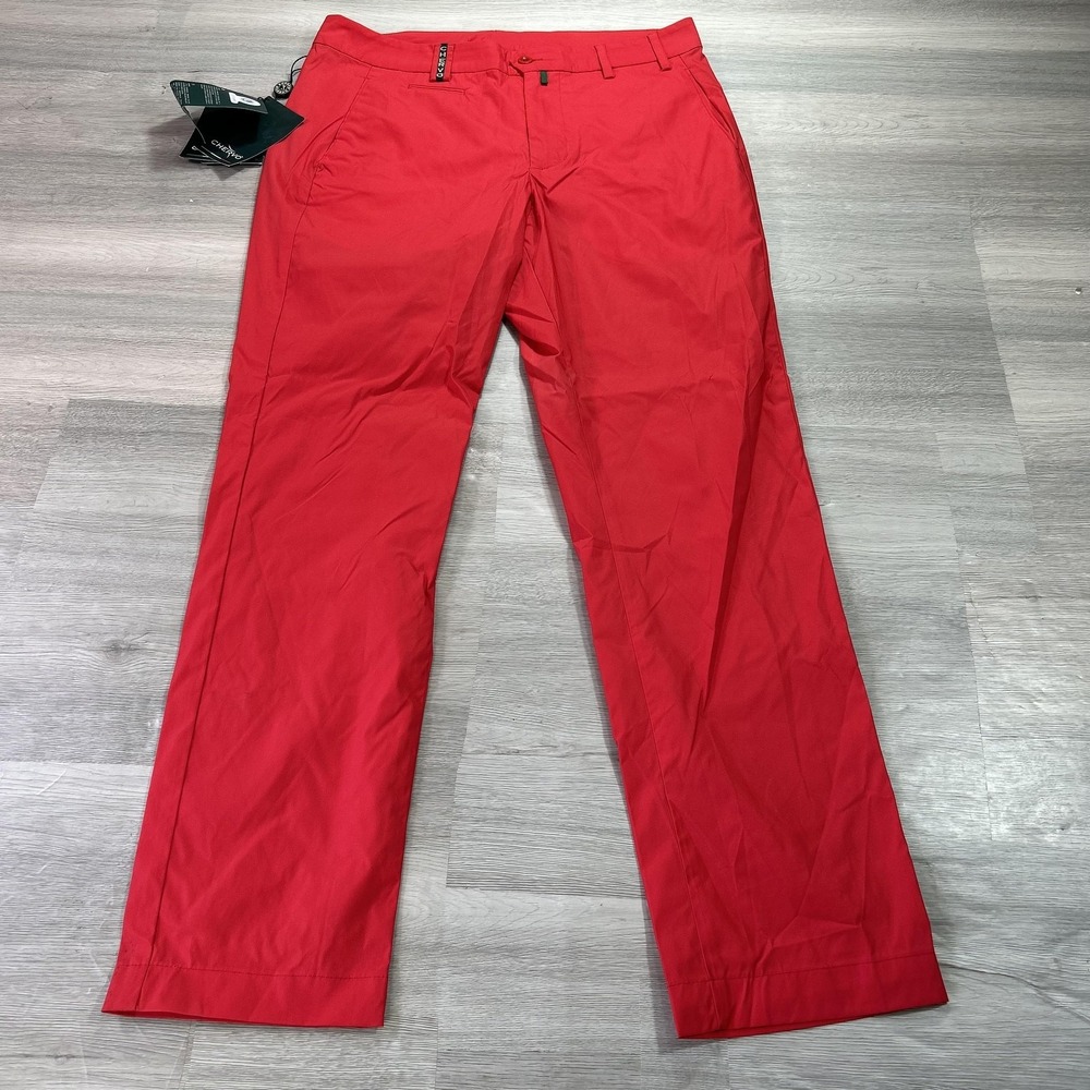 Chervo Pants Mens 32x29 Red Chervo-Tex Stretch Golf Khakis SPELL 62622-T24